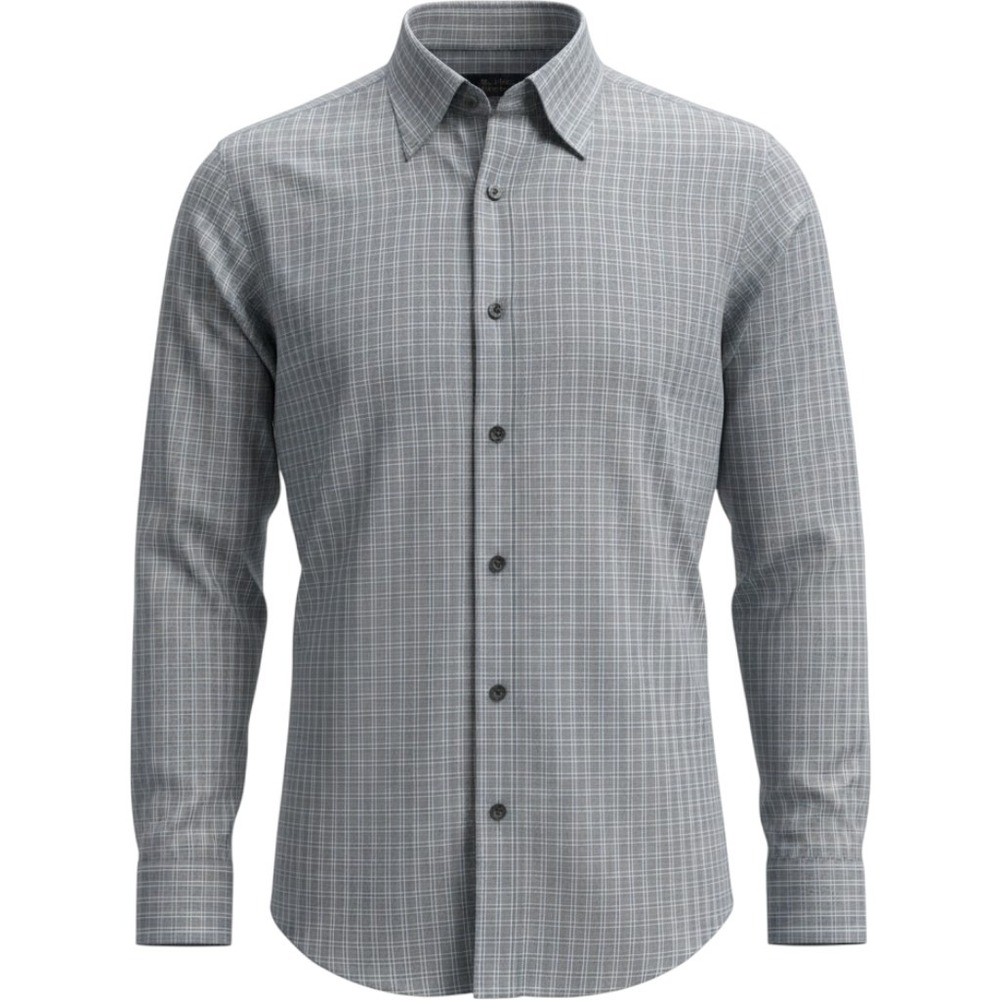 Jos. A. Bank Reserve Mens Gray Blue Plaid Cotton Silk Button Down Shirt M